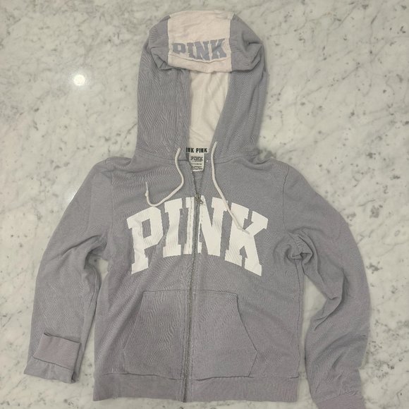 Women's Pink Zip-Up Hoodie Sweatshirt - Picture 1 of 1